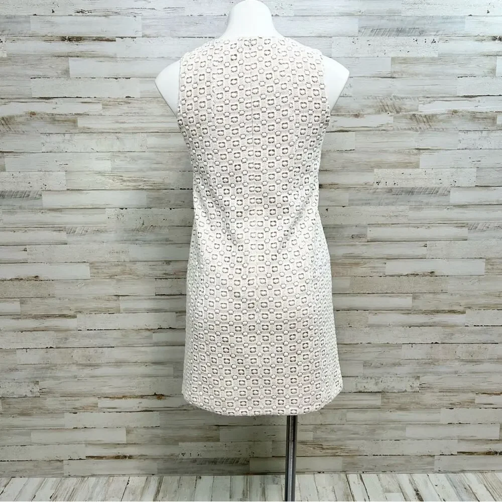 Tibi Sonoran Sleeveless Eyelet Shift Dress Size 0 Ivory Overlay Neutral Cotton - Picture 9 of 15